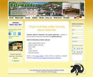 Tvorba web stránok - Salamander - turisticka ubytovna